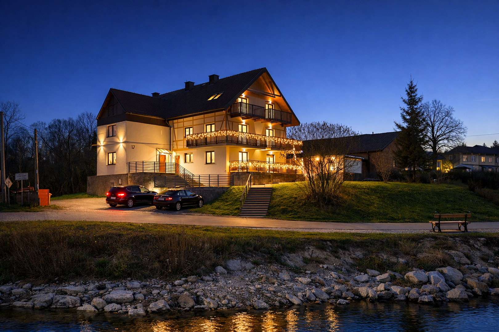 Apartament z balkonem nad g&oacute;rskim potokiem zachwycający widok na g&oacute;ry